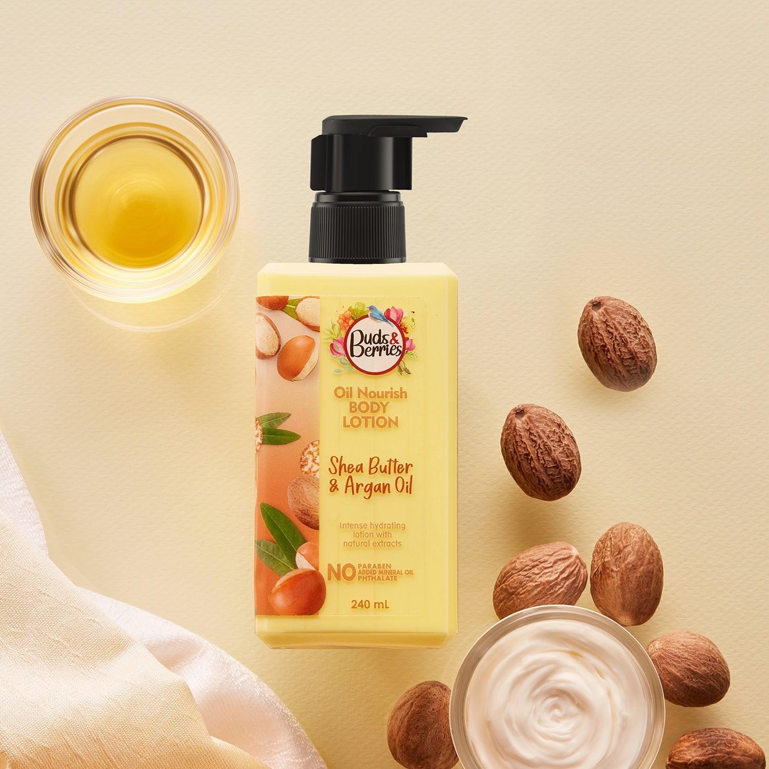Argan Oil & Shea Body Lotion  Best Body Lotion for Dry Skin – Buds&Berries