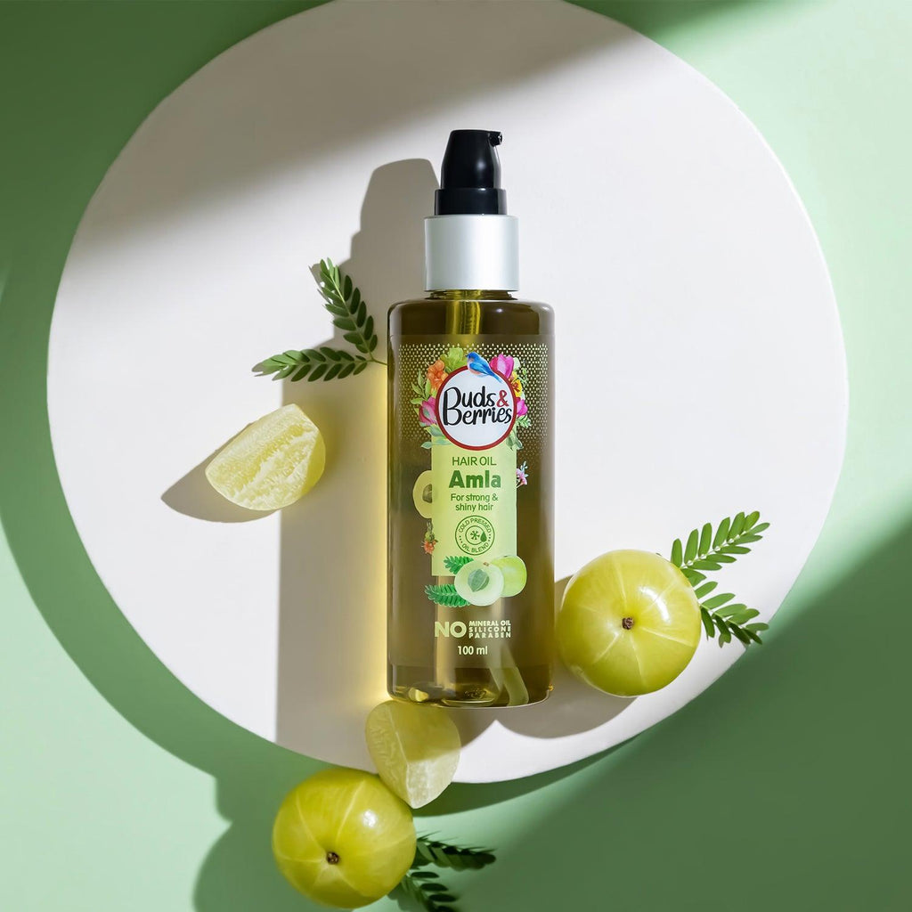 Amla Hair Oil for strong & shiny hair |NO Mineral Oil, NO Silicone, - 100 ml - Buds&Berries