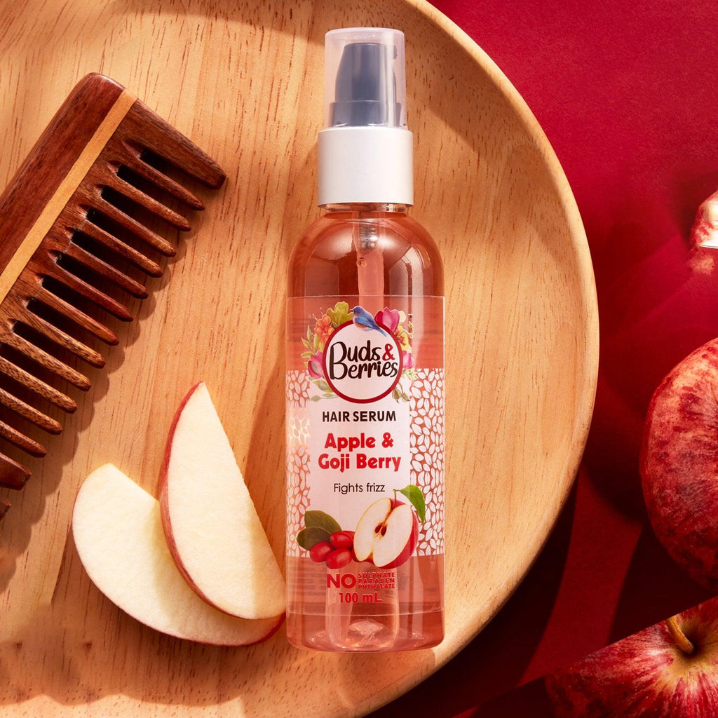 Apple and Gojiberry Hair Serum For Dry and Frizzy Hair - 100 ml - Buds&Berries