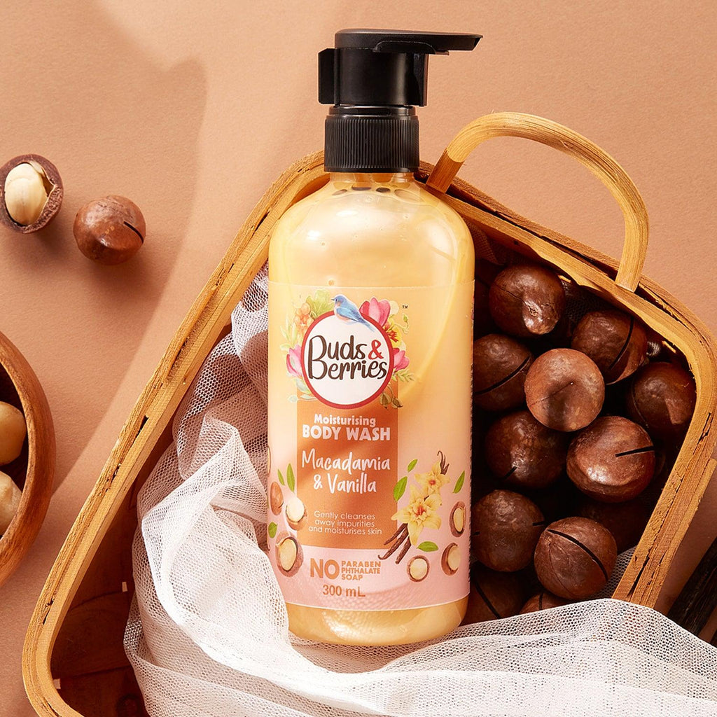 Macadamia and Vanilla Moisturizing Bodywash - 300 ml - Buds&Berries