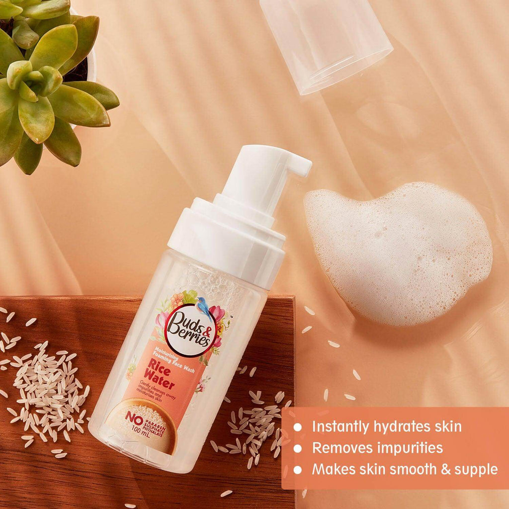 Rice Water Foaming Facewash for Moisturising - 100 ml - Buds&Berries