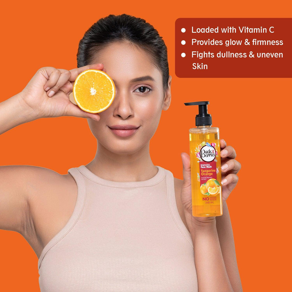 Tangerine Orange Facewash for Brightening - 240 ml - Buds&Berries