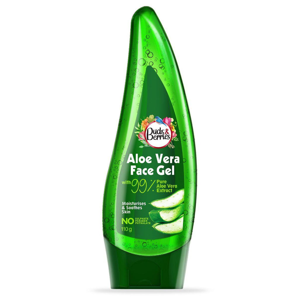 Aloe Vera Face Gel with 99% Pure Aloe Vera Extracts - 110 g - Buds&Berries