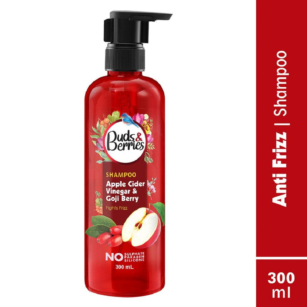 Apple Cider Vinegar & Gojiberry Shampoo for Dry & Frizzy Hair - 300 ml - Buds&Berries