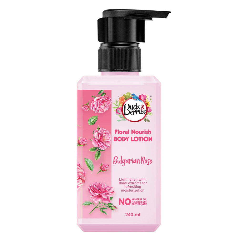 Bulgarian Rose Body Lotion No Paraben, No Phthalate, No Mineral Oil - 240ml - Buds&Berries