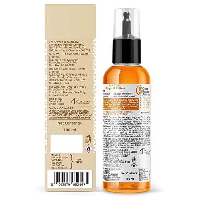 Ginger Anti Dandruff Shampoo 300 ml - Get Hair Tonic Free - Buds&Berries