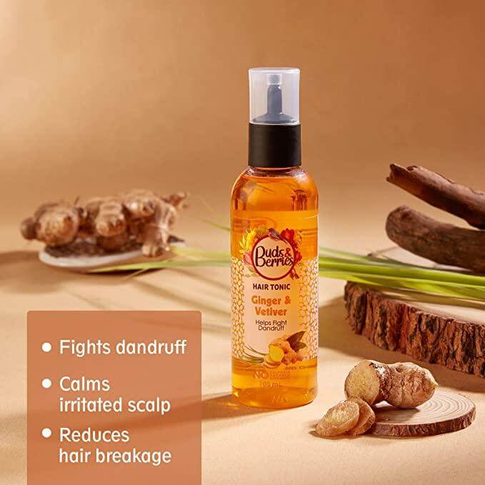 Ginger Anti Dandruff Shampoo 300 ml - Get Hair Tonic Free - Buds&Berries