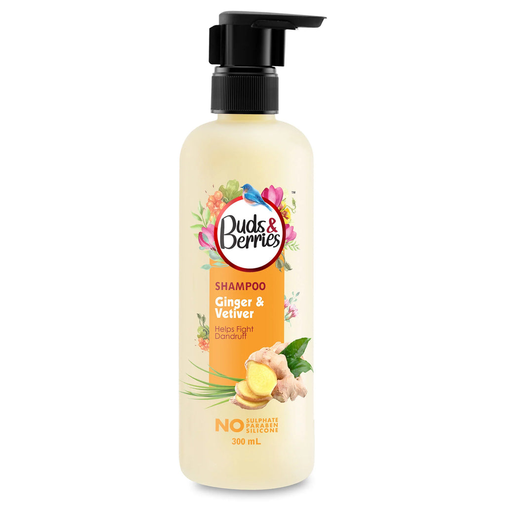 Ginger Anti Dandruff Shampoo 300 ml - Get Hair Tonic Free - Buds&Berries