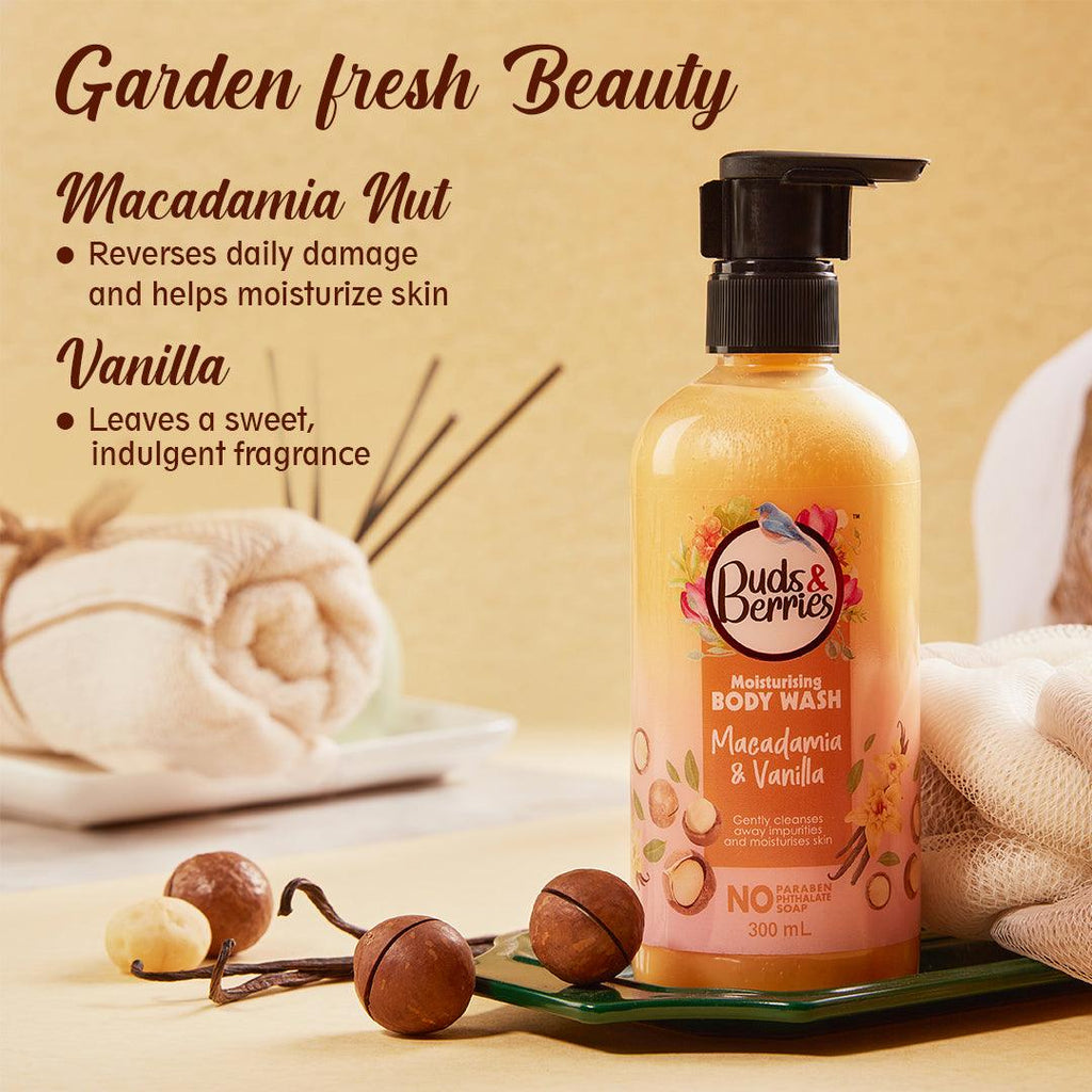 Macadamia and Vanilla Moisturizing Bodywash - 300 ml - Buds&Berries