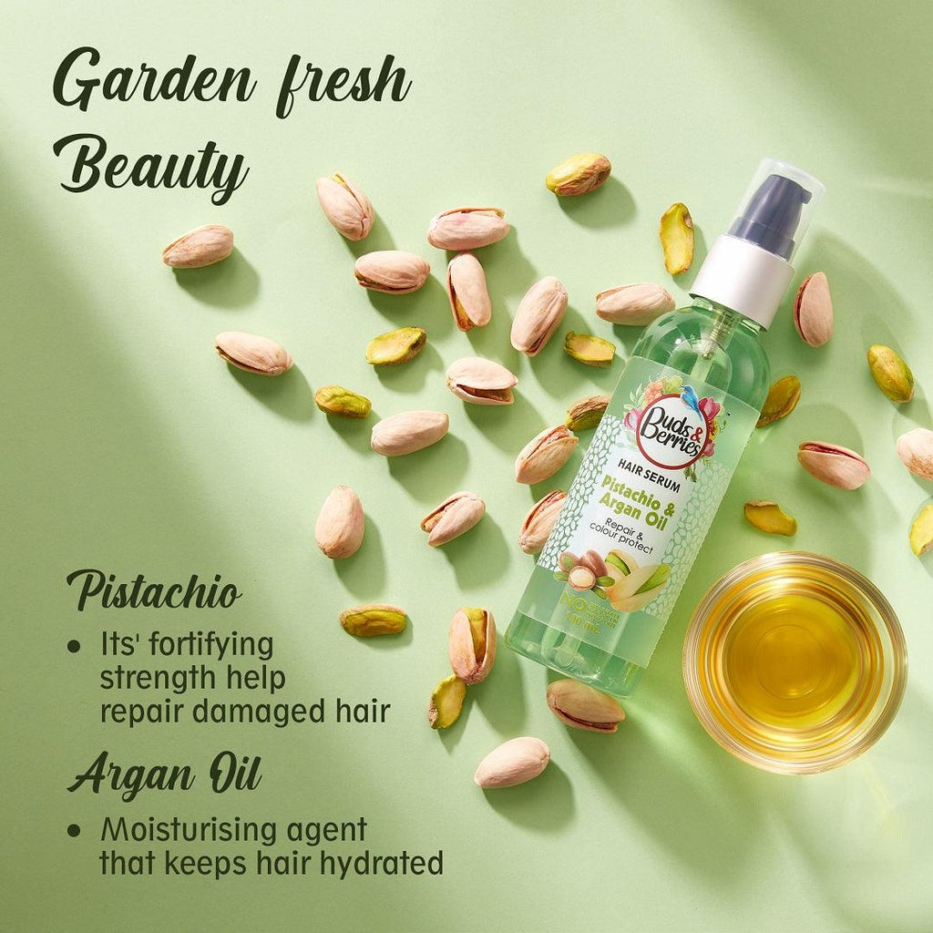 Pistachio and Argan Oil Hair serum for Repair and Colour Protect - 100 ml - Buds&Berries