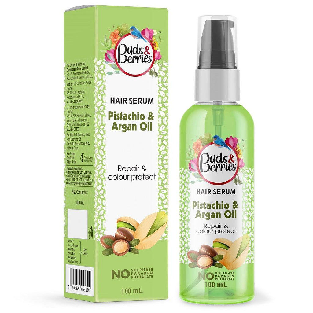 Pistachio and Argan Oil Hair serum for Repair and Colour Protect - 100 ml - Buds&Berries