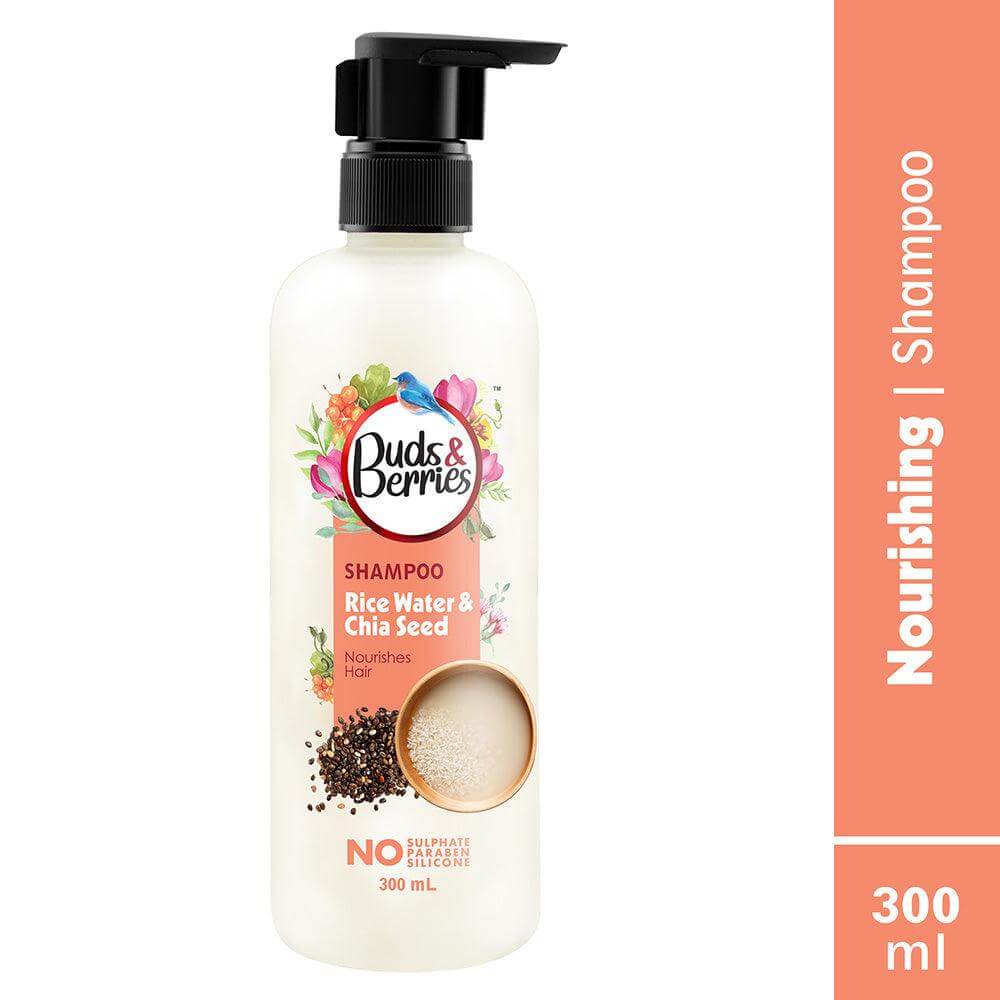 Rice Water and Chia Seed Shampoo for Nourishment - 300 ml - Buds&Berries