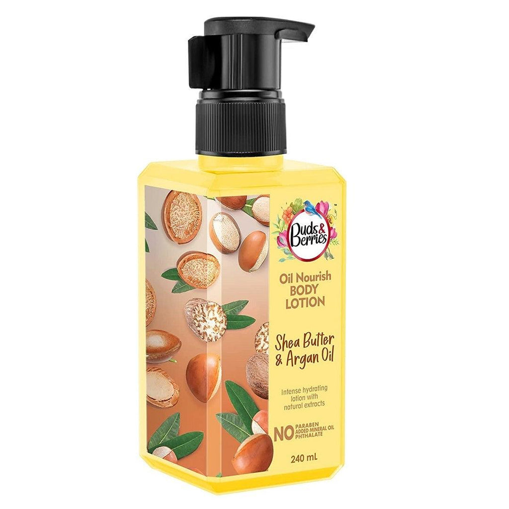 Shea Butter and Argan Oil Fruit Nourish Body Lotion, Rich Moisturisation, Normal to Dry skin - 240 ml - Buds&Berries