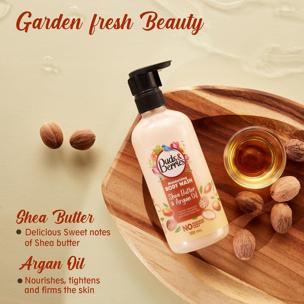 Shea Butter & Argan oil Moisturizing Bodywash - 300 ml - Buds&Berries