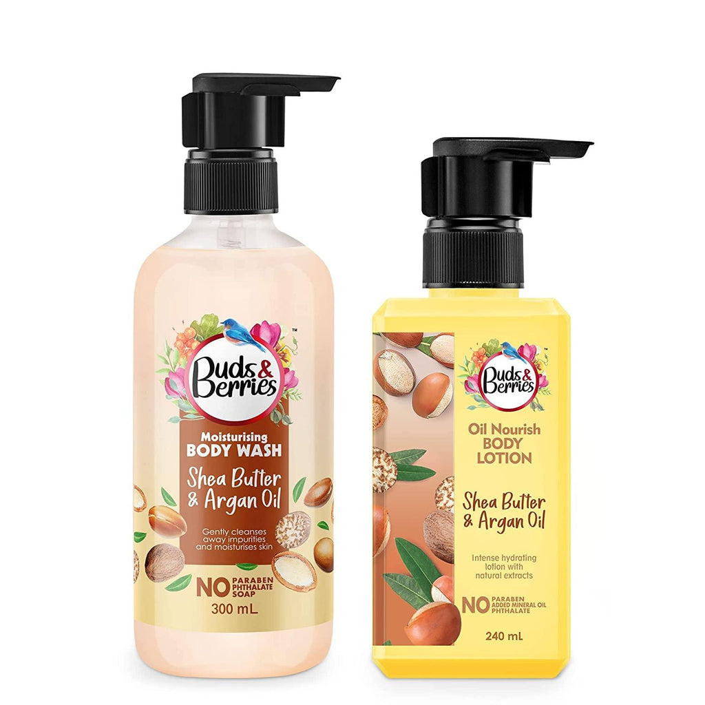 Shea butter Moisture Burst duo - Body Lotion 240ml and Body Wash 300ml - Buds&Berries