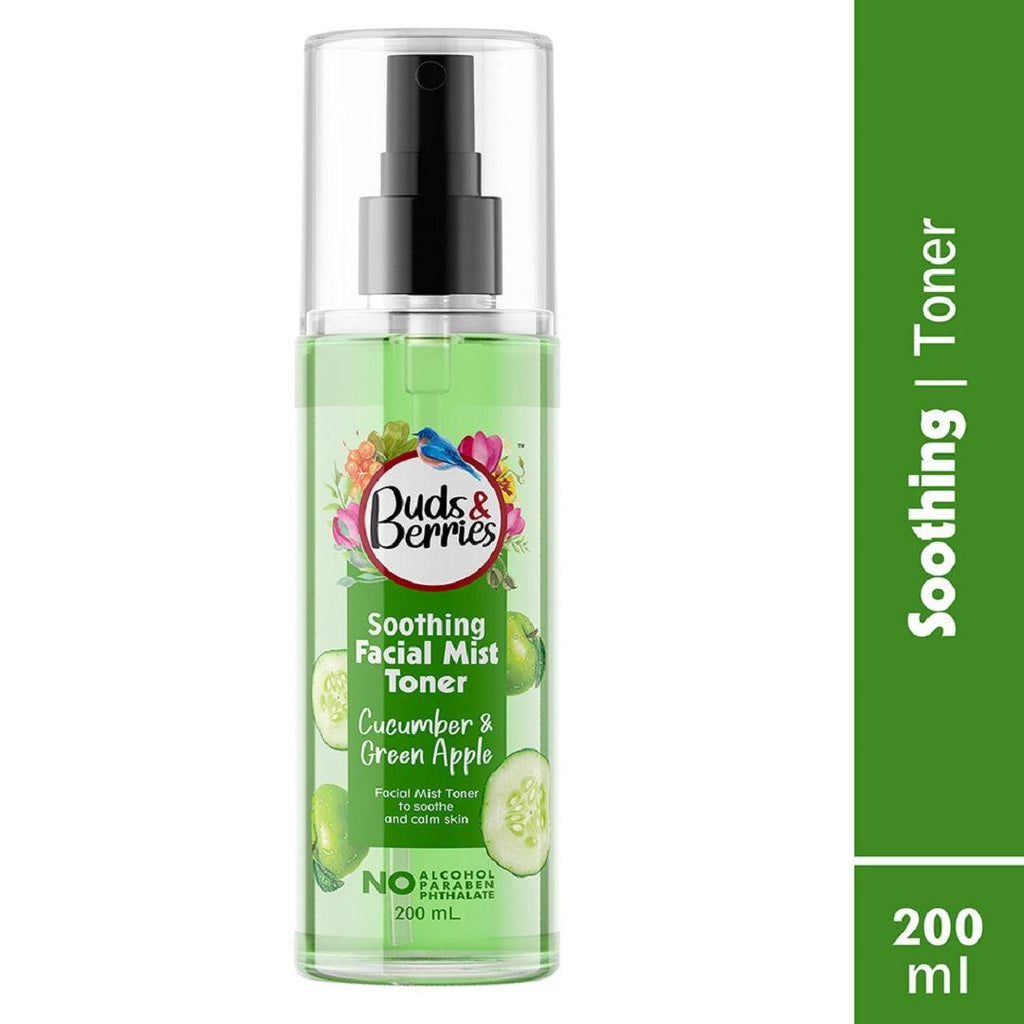 Soothing Cucumber and Green Apple Facial Mist Toner 200 ml - Buds&Berries