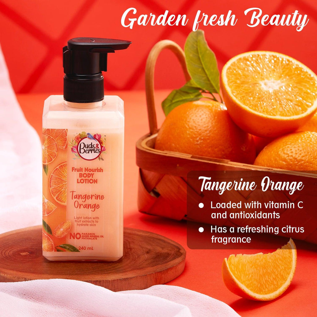 Tangerine Orange Fruit Nourish Body Gel Lotion, Normal Skin - 240 ml - Buds&Berries