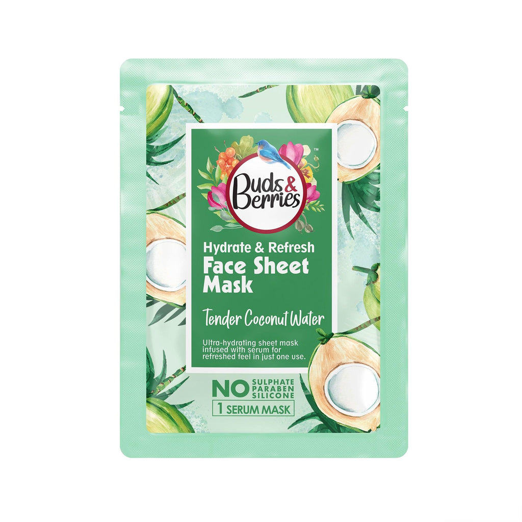 Tender Coconut Water Hydrate and Refresh Face Sheet Mask - Buds&Berries